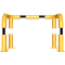 Anti-nudge hoop | double hoop | steel tube  76 mm | yellow / black | total width: 1000 mm | height above ground: 650 mm | to be fixed by plugs